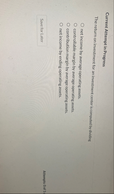 Current Attempt in Progress The return on