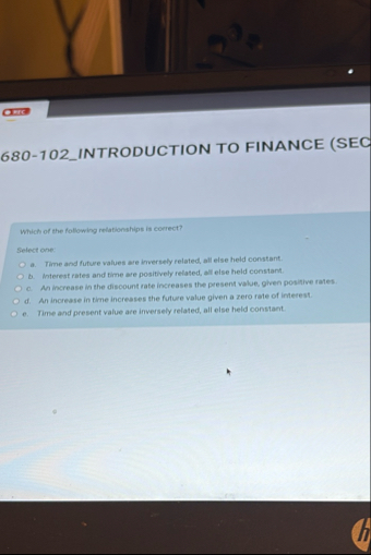 Cus 6 8 0 - 1 0 2 _ INTRODUCTION TO FINANCE ( SEC
