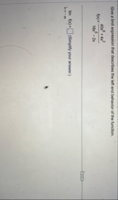 Give a limit expression that describes the left