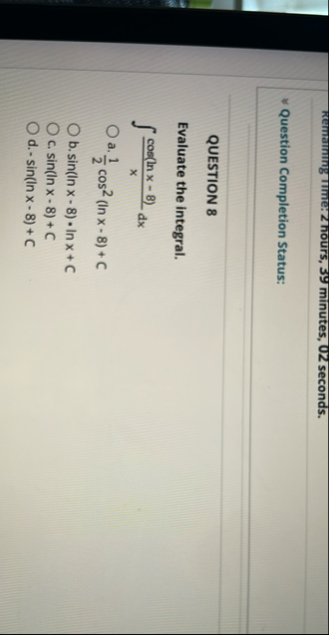 Remaining Ime: 2 hours, 3 9 minutes, 0 2 seconds.