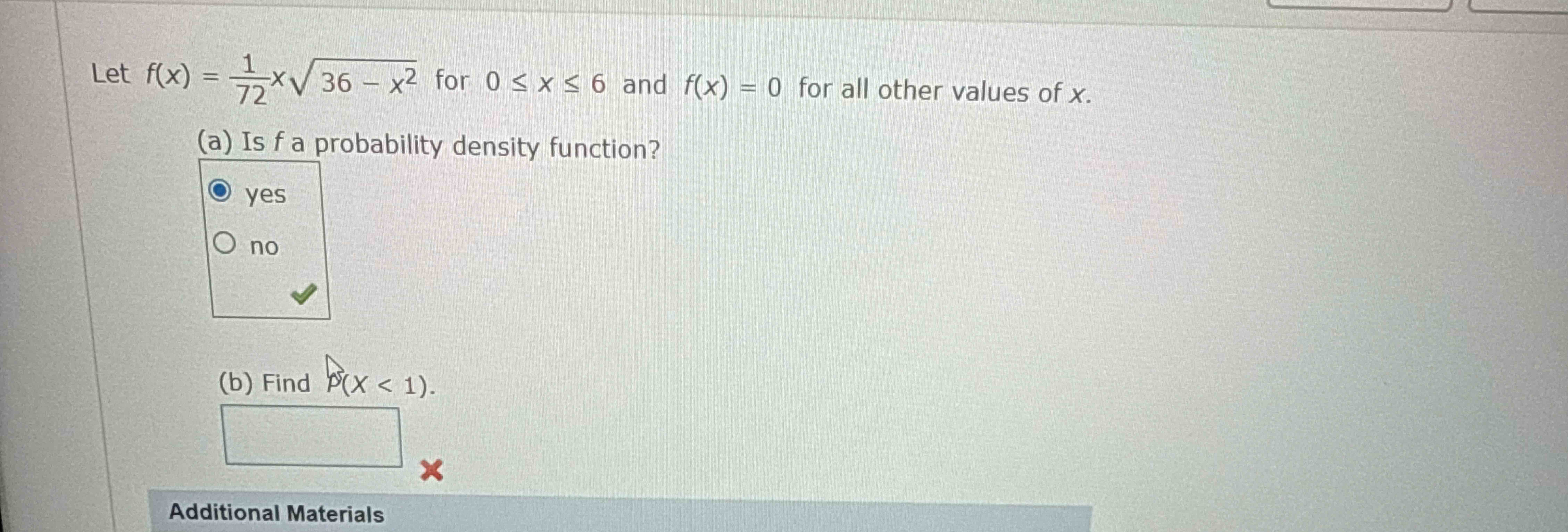 Let f ( x ) = 1 7 2 x 3 6 - x 2 2 for 0 x 6 and f