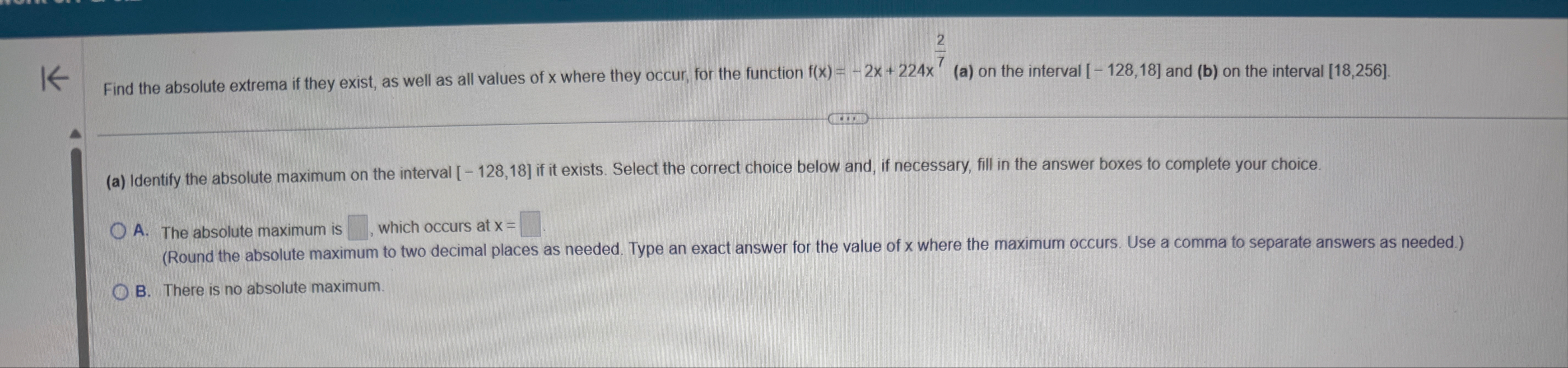 Find the absolute extrema if they exist, as well