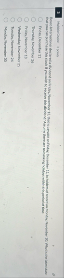 Multiple Choice 2 points Bosco tinternational