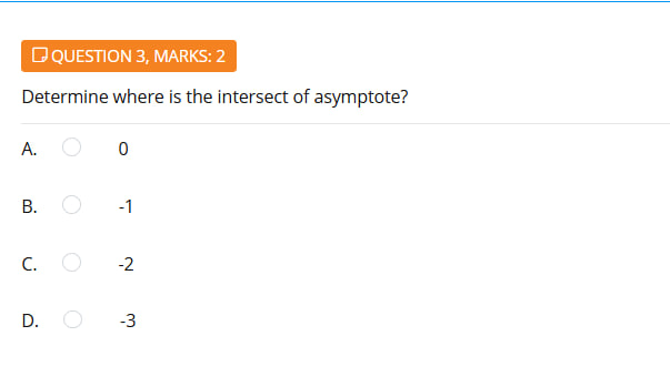Determine where i s the intersect o f asymptote?