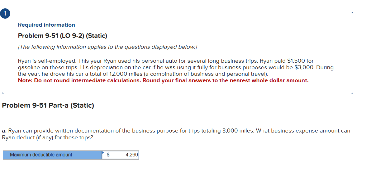 Required information Problem 9 - 5 1 ( LO 9 - 2 )