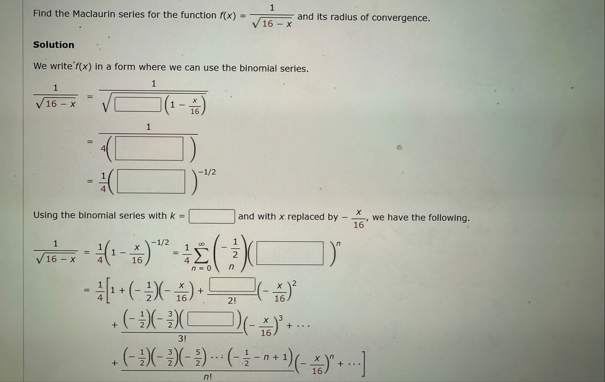 Find the Maclaurin series for the function f ( x