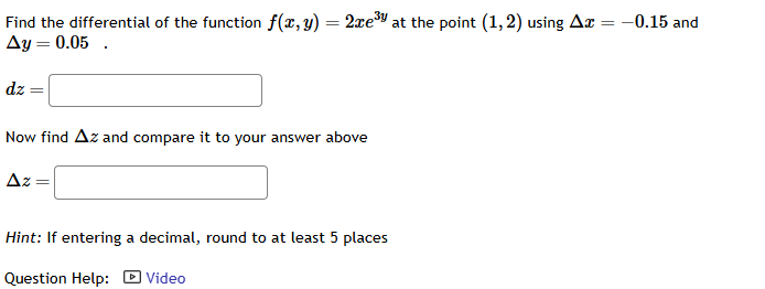 Find the differential o f the function f ( x , y