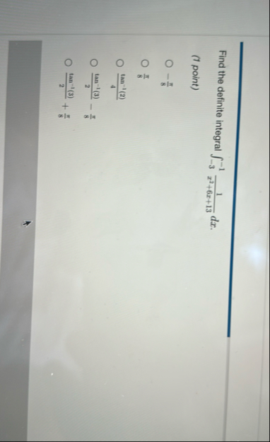 Find the definite integral - 3 - 1 1 x 2 6 x 1 3