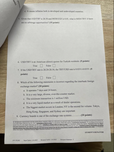 5 . Given that USDTRY is 2 8 . 5 0 and MXNUSD is