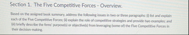 Section 1 . The Five Competitive Forces -