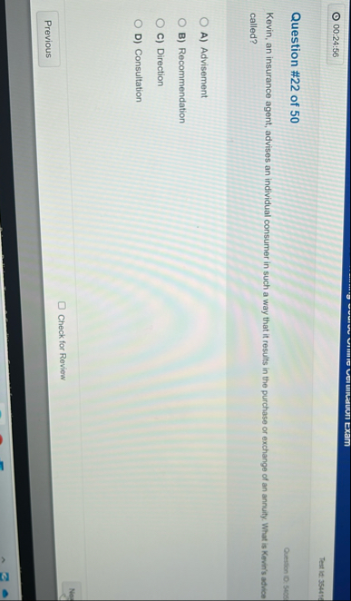 Test id: 3 5 4 4 1 d Question # 2 2 of 5 0