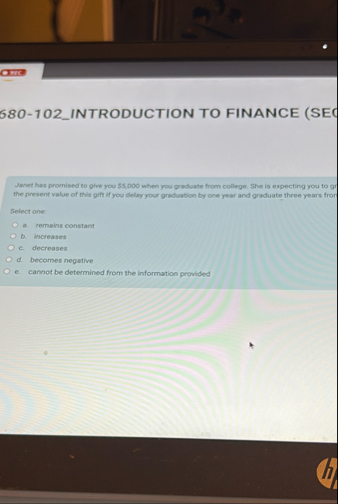 6 8 0 - 1 0 2 _ INTRODUCTION TO FINANCE ( SEC
