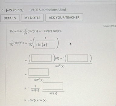 [ - / 5 Points ] 0 / 1 0 0 Submissions Used