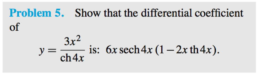 Problem 5 . Show that the differential