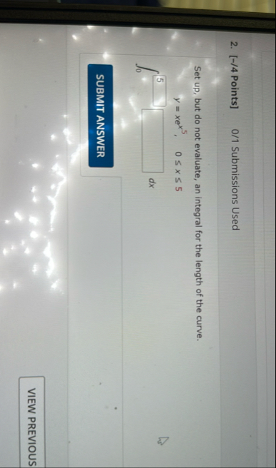 [ - / 4 Points ] 0 / 1 Submissions Used Set up ,