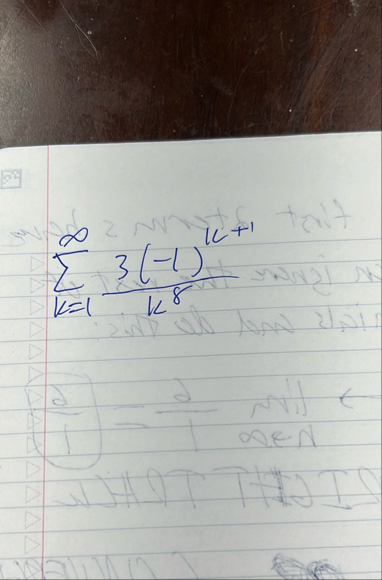 k = 1 3 ( - 1 ) k 1 k 8 Does it converge?