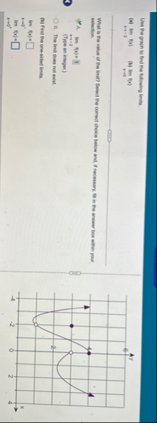 Use the greph to find the following linits. ( a )