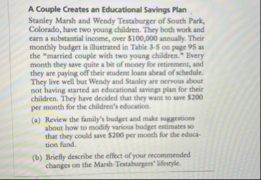A Couple Creates an Educational Savings Plan