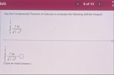 6 of 1 3 Use the Fundamental Theorem of Calculus