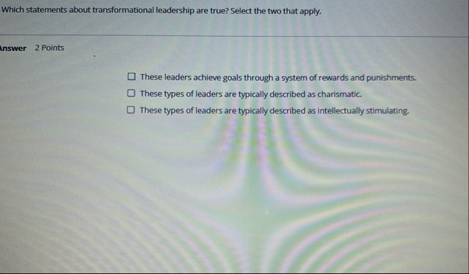 Which statements about transformational