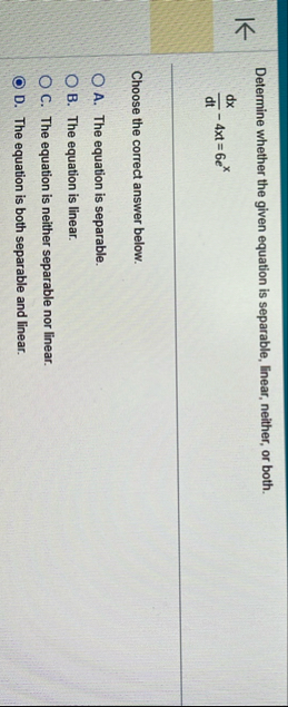 Determine whether the given equation is