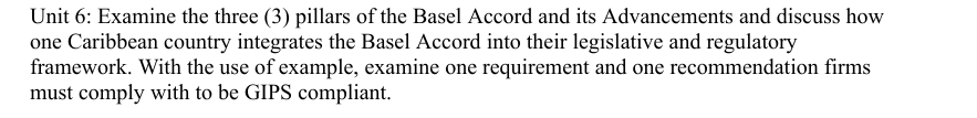 1 ) Examine the three ( 3 ) pillars of the Basel