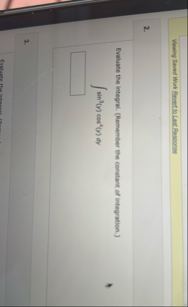 Viewing Saved Work Revert to Last Response 2 .