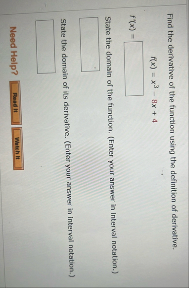 Find the derivative of the function using the