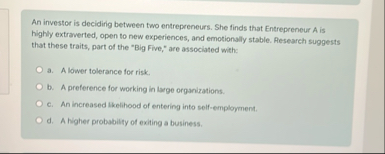 An investor is decidirig between two