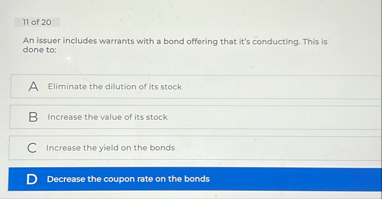 1 1 of 2 0 An Issuer Includes warrants with a