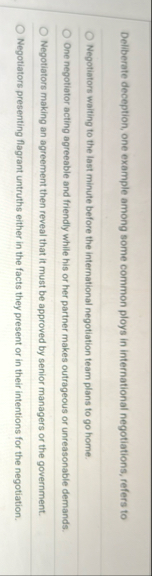 Deliberate deception, one example among some