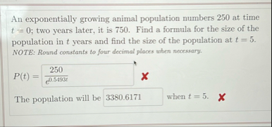 An exponentially growing animal population