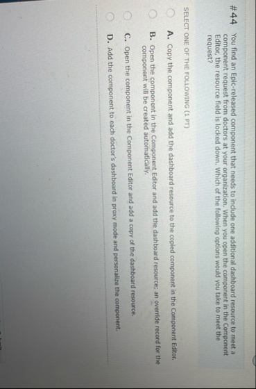 # 4 4 You find an Epic - released component that