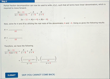sames Partial fraction decompesition can now be