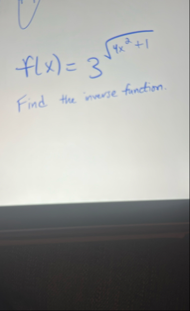 f ( x ) = 3 4 x 2 1 2 Find the inverse fanction.