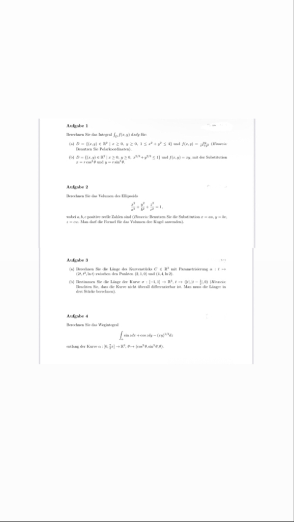 Aufgabe 1 Berechaen Sie das Integral D f ( x , y