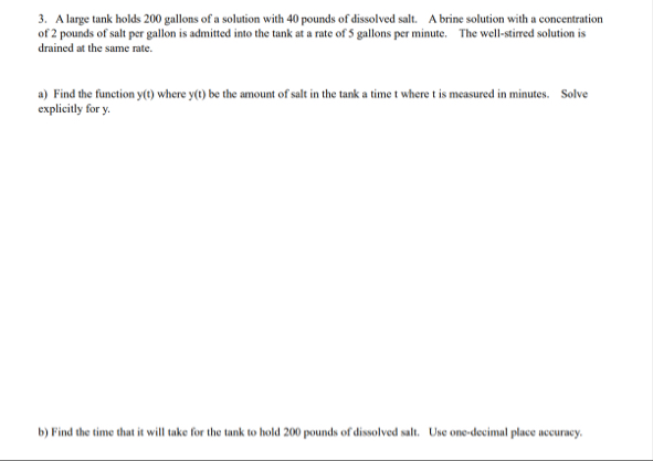 A large tank holds 2 0 0 gallons of a solution