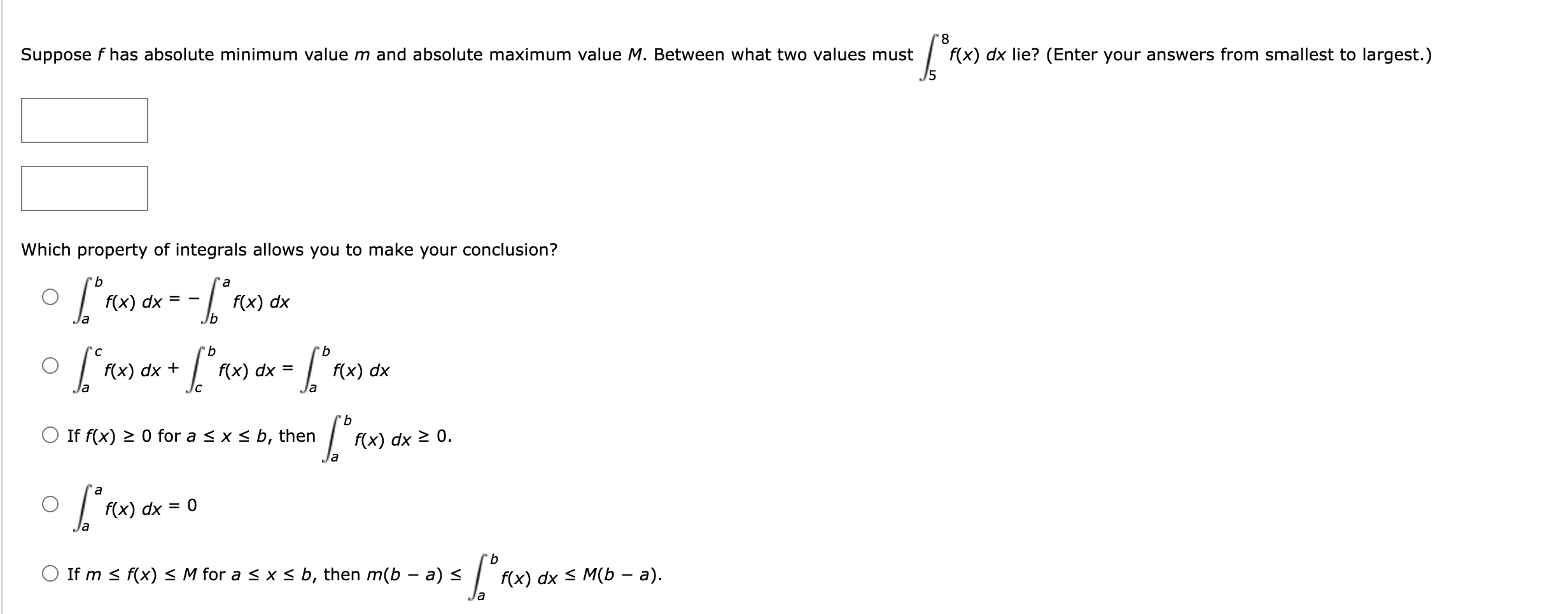 Suppose f has a b s o l u t e minimum value m and