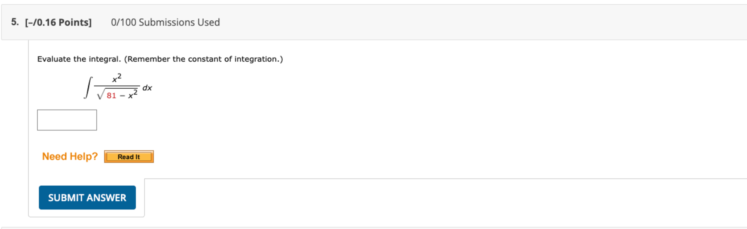 [ - 0 . 1 6 Points ] 0 1 0 0 Submissions Used