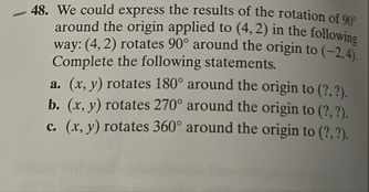 We could express the results of the rotation of 9