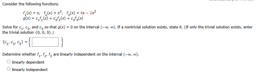Consider the following functions. f 1 ( x ) = x ,