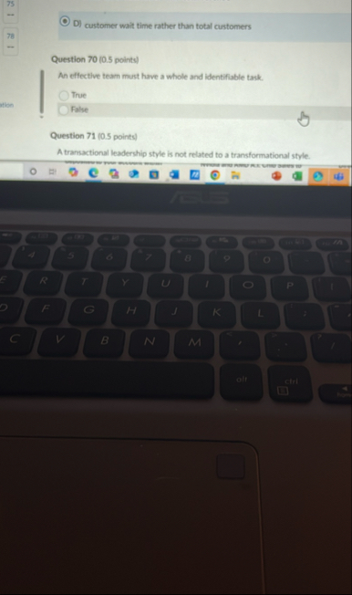 7 5 ( - ) D ) customer wait time rather than