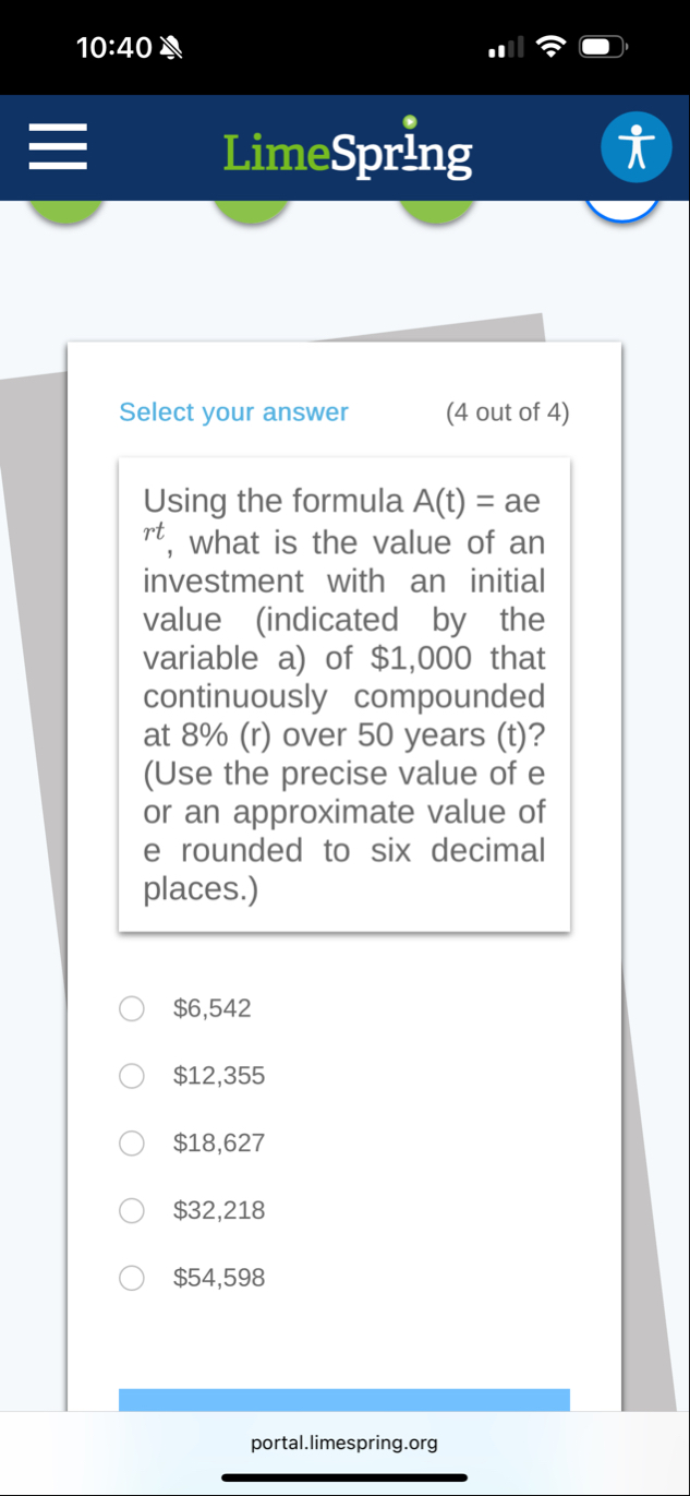 LimeSpring Select your answer ( 4 out of 4 )