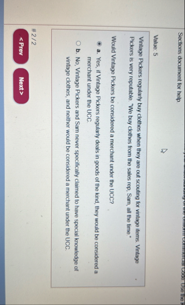 Sections document for help. Value: 5 Vintage