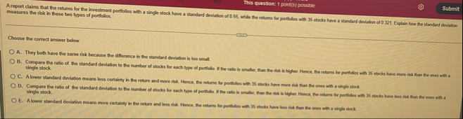 This questitate 1 point ( s ) posstate A report
