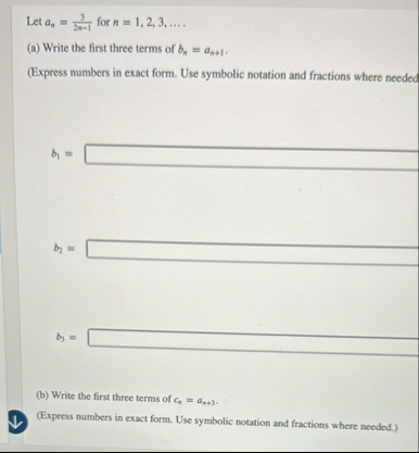 Let a n = 3 2 n - 1 for n = 1 , 2 , 3 , dots. ( a