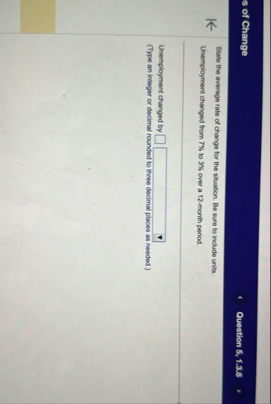 s of Change Question 5 , 1 . 3 . 8 State the