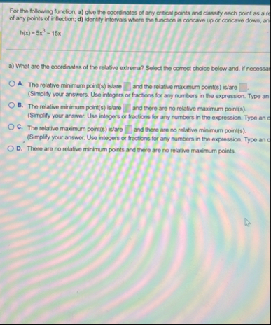 For the following function, a ) give the