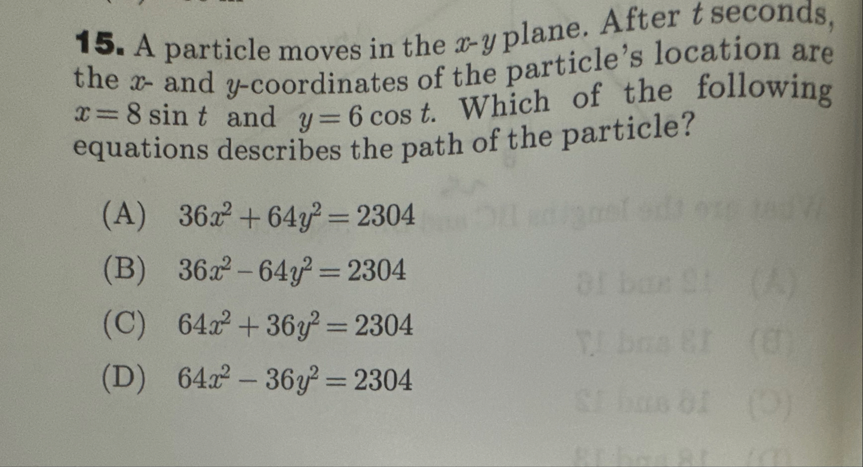 A particle moves in the x - y plane. After t