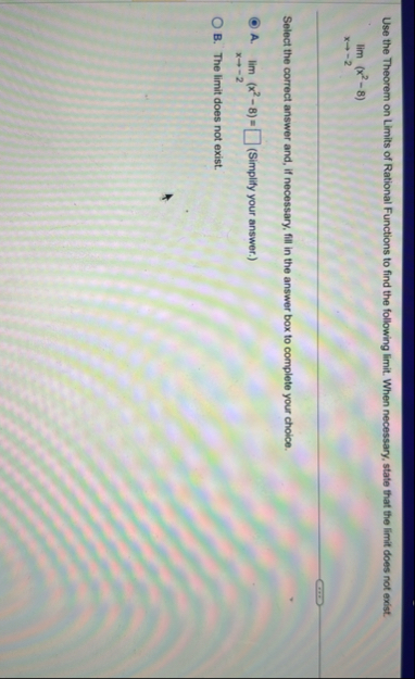 Use the Theorem on Limits of Rational Functions